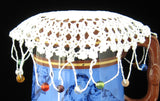Crocheted Beads Jug Bowl Cover Small England Pitcher Lacy Afternoon Tea