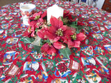 Christmas Mugs Pattern Tablecloth 52 By 46 Christmas Tea Metallic Handmade