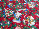 Christmas Mugs Pattern Tablecloth 52 By 46 Christmas Tea Metallic Handmade