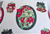 Panel DIY 6 Placemats Christmas Motif Holiday Appliques Wamsutta Hallmark Fabric