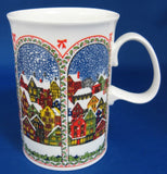 Dunoon Christmas Mug Sue Scullard Snowy English Village Bone China