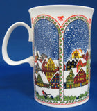 Dunoon Christmas Mug Sue Scullard Snowy English Village Bone China
