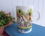 Dunoon Mug English Thatched Cottages Village Stoneware 1990s