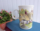 Dunoon Mug English Thatched Cottages Village Stoneware 1990s