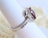 Red Faux Ruby Ring Fancy Cut Dinner Faux Diamonds 1990s Party Fancy Cut Faux