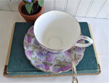 Hydrangea Chintz Cup and Saucer English Bone China 1990s Royale Garden