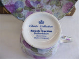 Hydrangea Chintz Cup and Saucer English Bone China 1990s Royale Garden