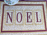 Christmas Noel Luxe Placemat Centerpiece 90s Metallic Gold Tapestry Dinner Party Holiday