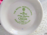 Honeysuckle Mug English Bone China 1990s RHS Queens Purple Pink Yellow Flowers