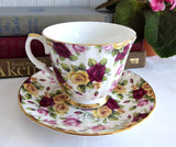 Pretty Rose Chintz Teacup Royal Patrician England Bone China Multicolor Roses