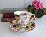 Pretty Rose Chintz Teacup Royal Patrician England Bone China Multicolor Roses