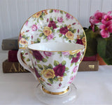 Pretty Rose Chintz Teacup Royal Patrician England Bone China Multicolor Roses