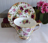 Pretty Rose Chintz Teacup Royal Patrician England Bone China Multicolor Roses