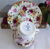Pretty Rose Chintz Teacup Royal Patrician England Bone China Multicolor Roses