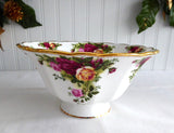Footed Bowl Royal Albert Old Country Roses Round 1990s Pedestal 6.75 Inches