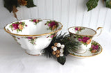 Footed Bowl Royal Albert Old Country Roses Round 1990s Pedestal 6.75 Inches