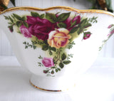 Footed Bowl Royal Albert Old Country Roses Round 1990s Pedestal 6.75 Inches