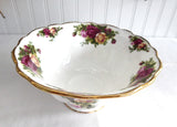Footed Bowl Royal Albert Old Country Roses Round 1990s Pedestal 6.75 Inches