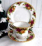 Tea Cup Trio Royal Albert Old Country Roses 1990s Brush Gold Teacup 8 Inch Plate