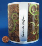 Signature Starbucks Mug 20 oz Aroma Swirl Design 1999 Green Brown Rust