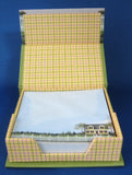 Boxed Memo Set House Picket Fence 150 Sheets Note Paper In Caddy 1990s Unopened