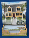 Boxed Memo Set House Picket Fence 150 Sheets Note Paper In Caddy 1990s Unopened