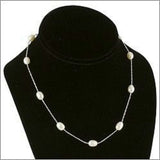 White Fresh Water Pearl Necklace Boxed New 18 Inches Long Illusion