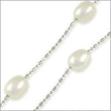 White Fresh Water Pearl Necklace Boxed New 18 Inches Long Illusion