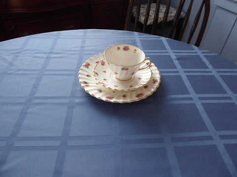 Oval Blue Window Pane Tablecloth 80 By 60 Silky Dinner Party Wedgwood Blue Tea Party