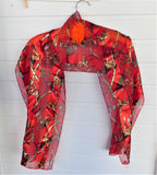 Red Shadow Stripe Equestrian Long Scarf Horses 60 Inches Long Riding Tack