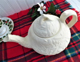 Vintage MMA Mistletoe and Acorn Bisque Porcelain Teapot by Met Museum of Art