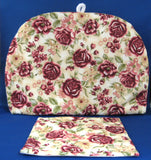 Tea Cozy Burgundy Roses Padded US Hand Made New With Trivet