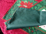 Christmas Fabric 2 Placemats 1980s Christmas Tapestry Poinsettias Dinner Party Holiday Holly