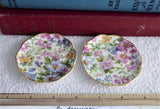 Pretty Pair Chintz Tea Bag Caddies Summertime Chintz Bone China Butter Pats
