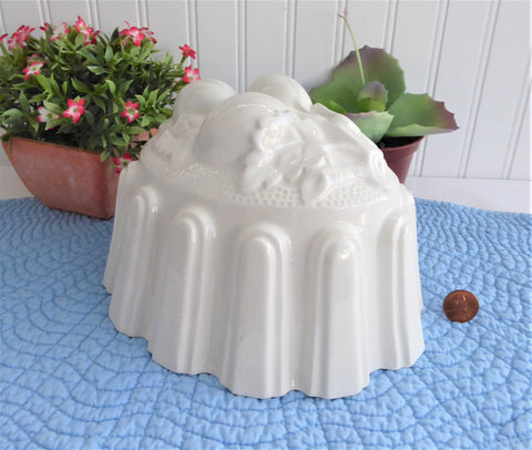 English White Ironstone Pudding Mold Casserole Oval Baking Dish Mould 1970s
