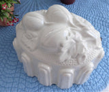 English White Ironstone Pudding Mold Casserole Oval Baking Dish Mould 1970s