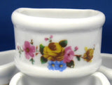 Floral Napkin Ring Set Of 4 White Ceramic Pretty Porcelain 1980s