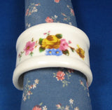 Floral Napkin Ring Set Of 4 White Ceramic Pretty Porcelain 1980s