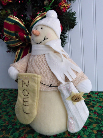 Snowman Soft Winter Decor Christmas Stockings 1990s Russ Judy Lynn Collection