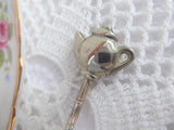 Teapot Topped Silver Tea Spoon 1990s Cute Silverplated spoon