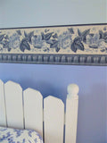 Wallpaper Border Blue Classical Floral 5 Yards X 9 Inches 1.5 Rolls Waites 2006