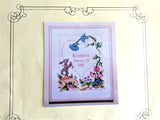 Cross Stitch Kit Baby Announcement Bunny Flowers 1991 Thread Chart Aida Needle As New