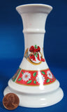 Christmas Poinsettia Candle Holder Pair In Box Charlton Hall Ceramic Horn Floral 1992