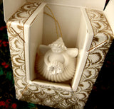 Christmas Ornament Margaret Furlong Christmas Wreath Shell Angel Boxed 1993 Holiday