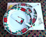 Christmas Holiday Cake Plate And Server Holly Porcelain Boxed Deck The Halls Christmas Tea