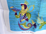 Tea Towel P & O Cruise Ship Oriana Irish Linen 1995 Sailing Ship Travel Souvenir