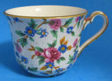 Pair Old Cottage Chintz Royal Winton Cups Only 1995 Reissue No Saucer Pink Blue Floral