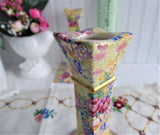 Pair Welbeck Chintz Royal Winton Candleholders 1995 Reissue ONly 500 Made For Victoria Magazine