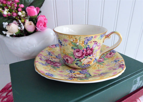 Cup And Saucer Welbeck Chintz Royal Winton 1995 Reissue Made For Victoria Magazine
