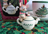 Mouse On Teapot Mom 1997 Christmas Tree Ornament Hallmark Keepsake Ornament Boxed